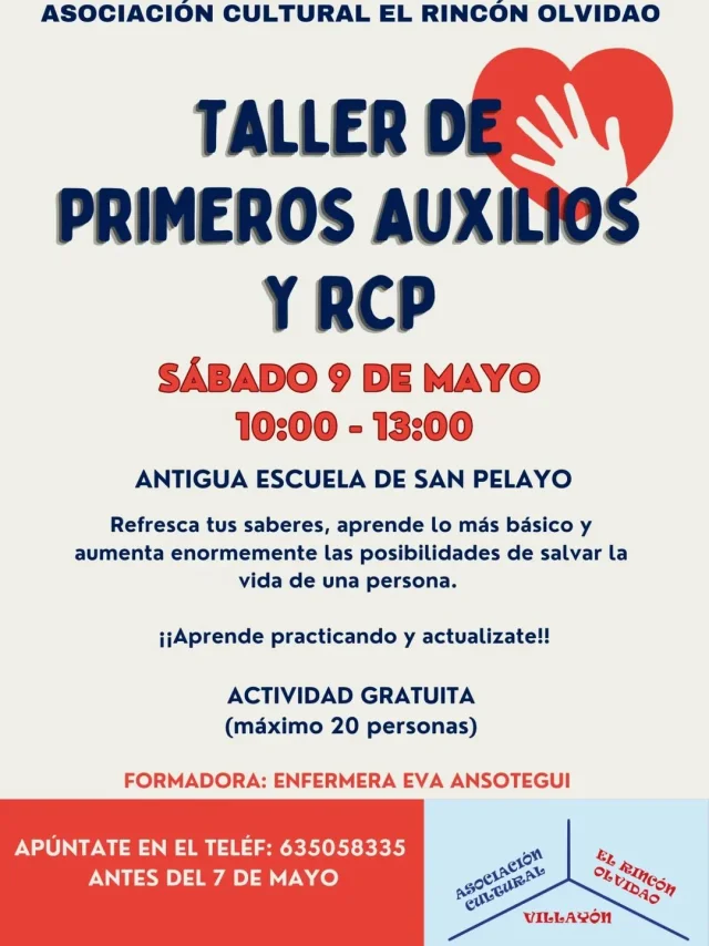 Taller de primeros auxilios y RCP en Villayón