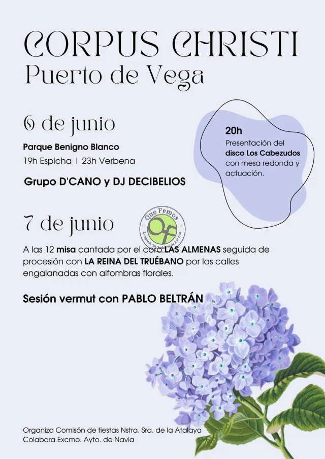 Fiestas del Corpus Christi 2026 en Puerto de Vega