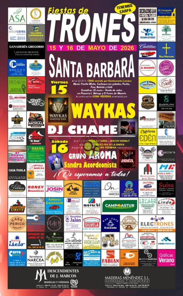 Fiestas de Santa Bárbara 2026 en Trones