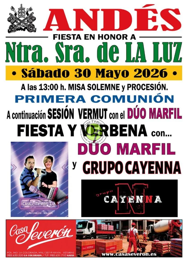 Fiesta de Nuestra Señora de la Luz 2026 en Andés