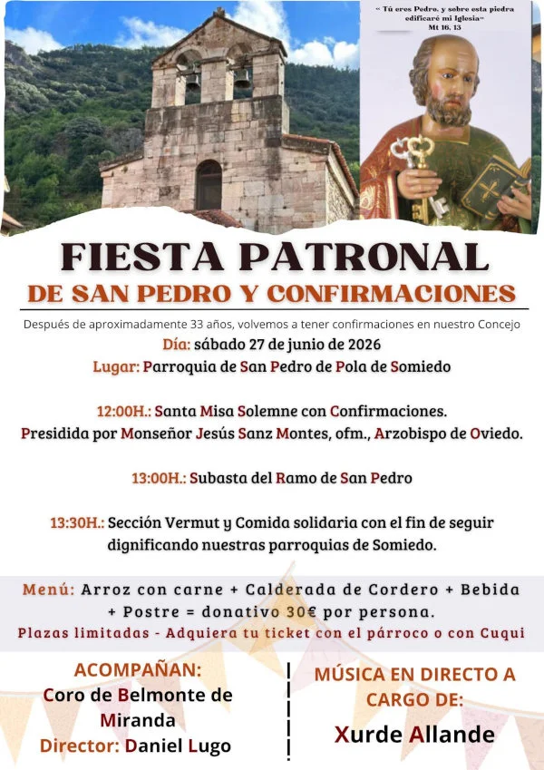 San Pedro 2026 y confirmaciones en Pola de Somiedo