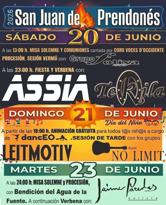 Fiestas de San Juan 2026 en San Juan de Prendonés