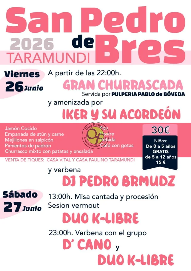 Fiestas de San Pedro 2026 en Bres