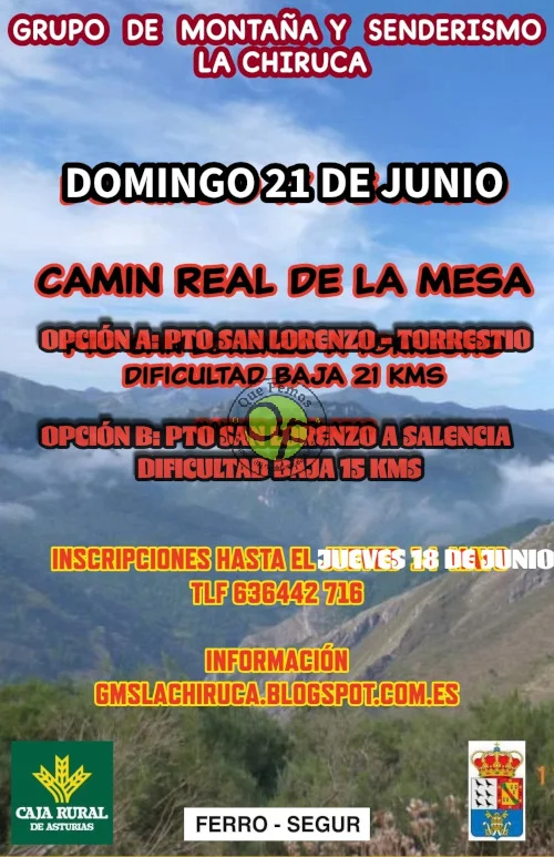 El Grupo de Montaña La Chiruca de Cudillero retomará la ruta por el Camín Real de La Mesa