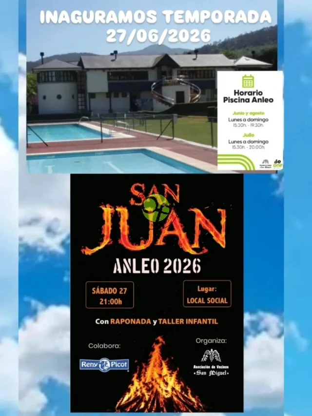 San Juan 2026 en Anleo y arranque de la temporada de la piscina