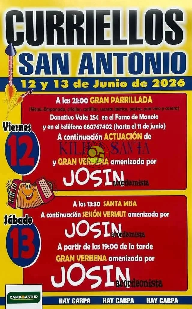 Fiestas de San Antonio 2026 en Curriellos