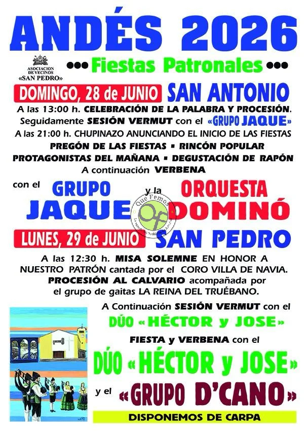 Fiestas de San Antonio y San Pedro 2026 en Andés