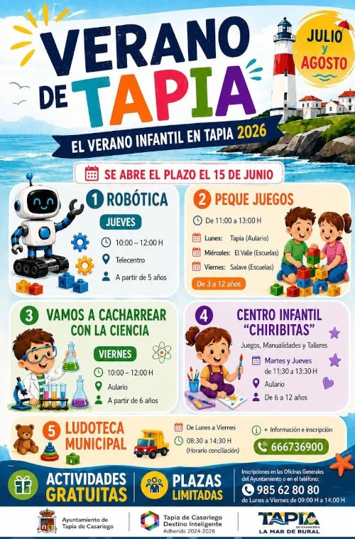 La infancia de Tapia vivirá el verano con estas actividades gratuitas