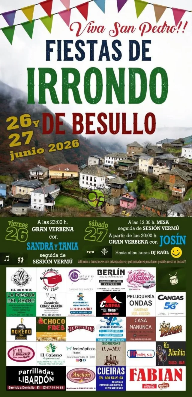 Fiestas de San Pedro 2026 en Irrondo de Besullo