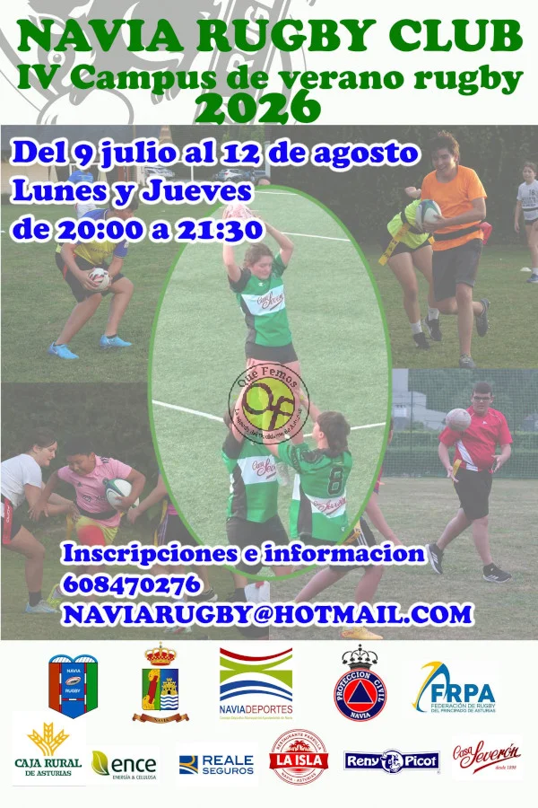 El Navia Rugby Club organiza el IV Campus de Verano Rugby 2026