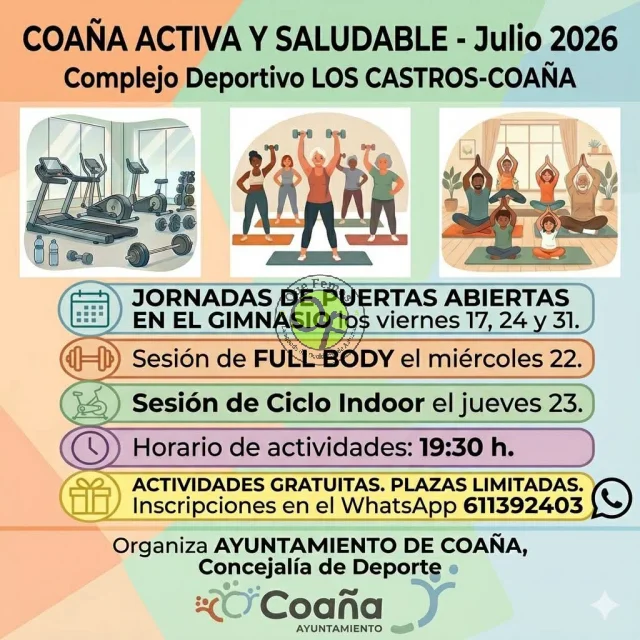 Julio de 2026 será un mes cargado de actividad en el Complejo Deportivo Los Castros