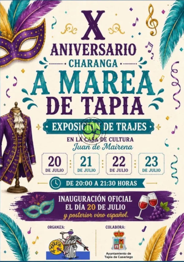 La Charanga A Marea de Tapia celebra su décimo aniversario con una exposición de trajes