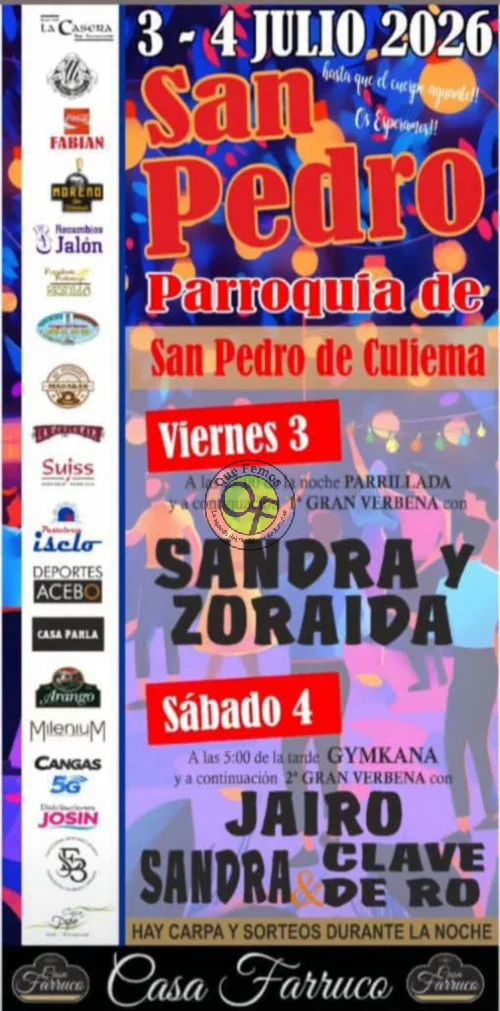 Fiestas de San Pedro 2026 en San Pedro de Culiema
