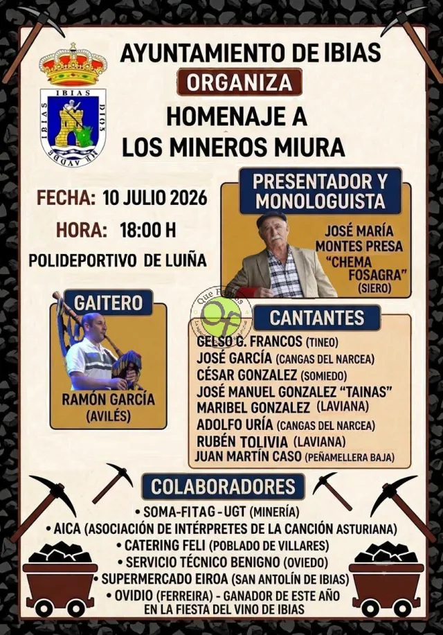 Ibias rinde homenaje a los mineros de Mina Miura