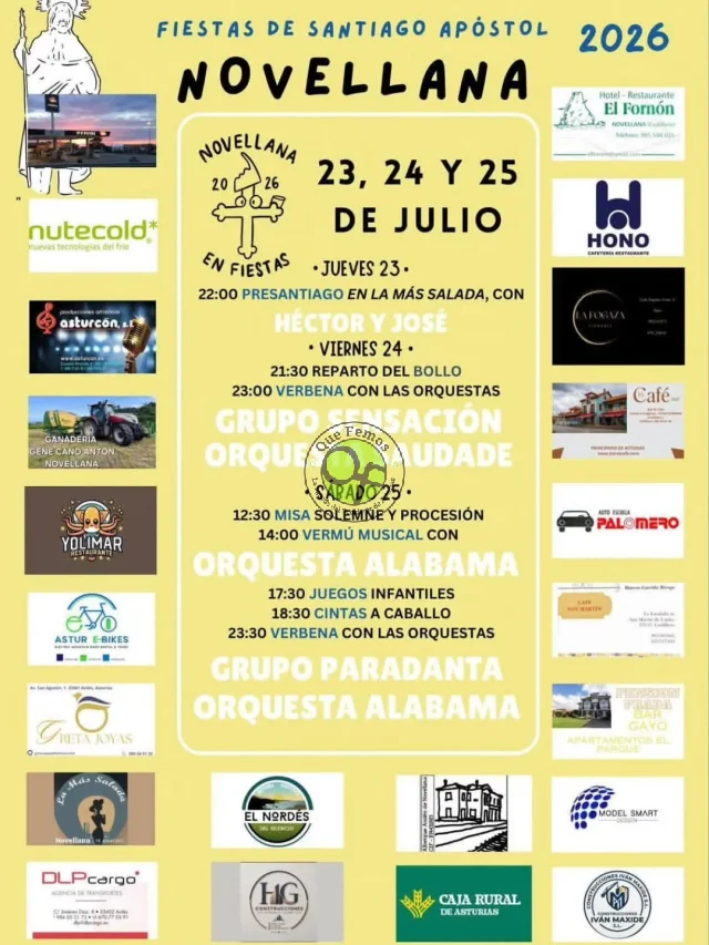 Fiestas de Santiago 2026 en Novellana