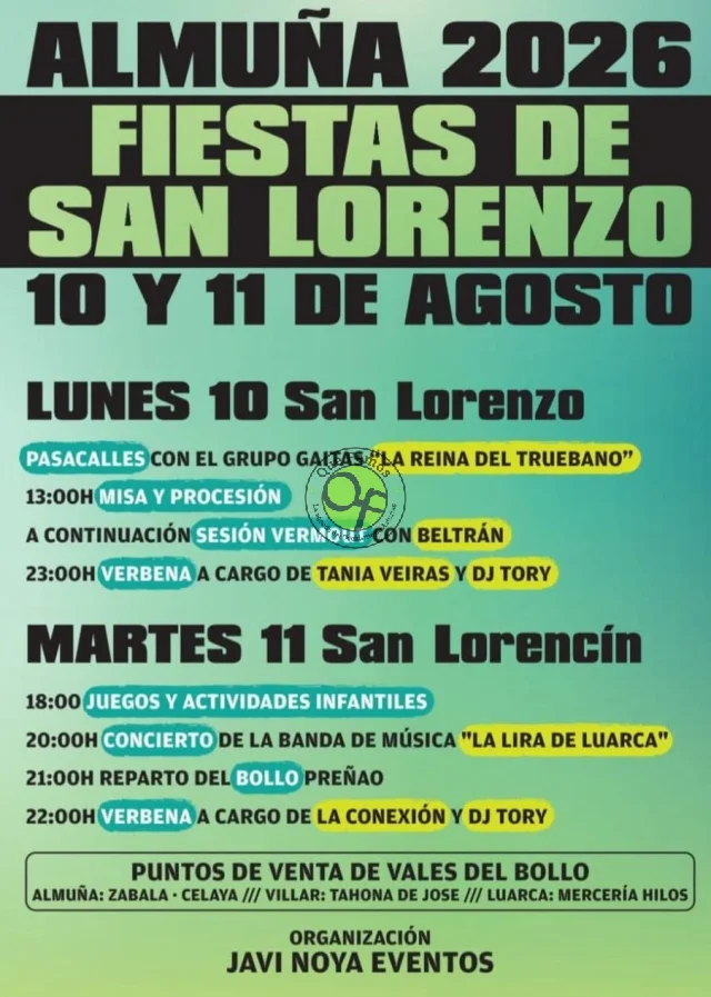 Fiestas de San Lorenzo 2026 en Almuña