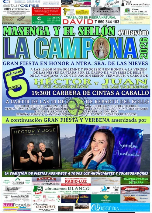 Fiestas de La Campona 2026 en Masenga y El Sellón