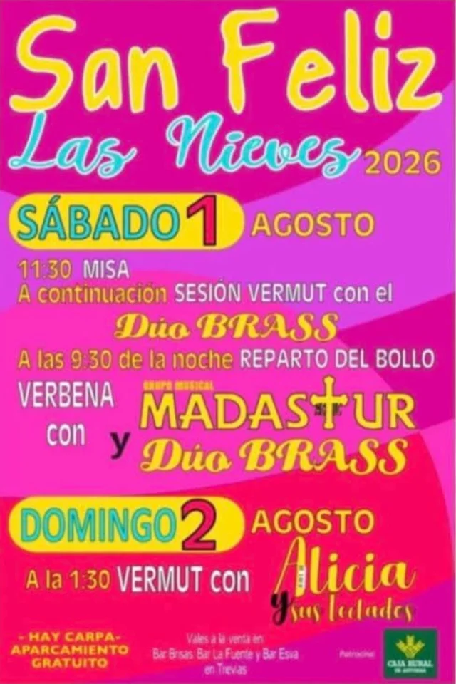 Fiestas de Las Nieves 2026 en San Feliz