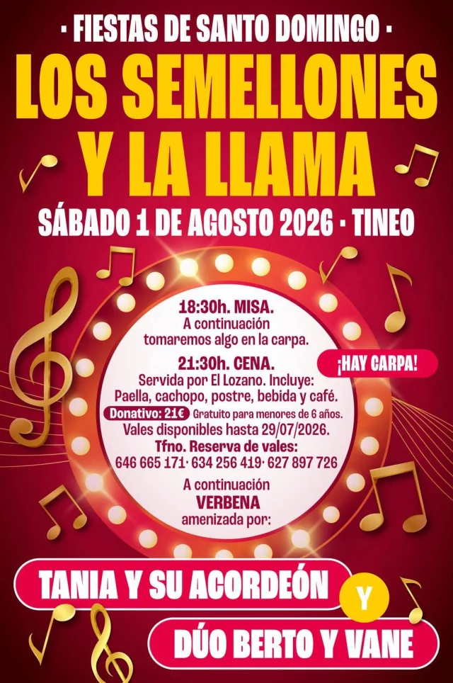 Fiestas de Santo Domingo 2026 en Los Semellones y La Llama