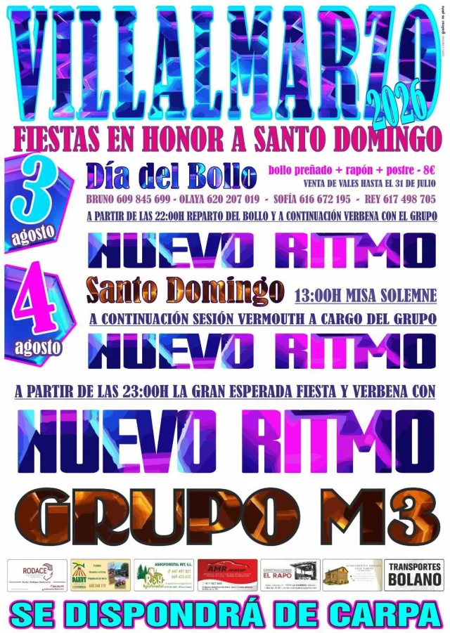 Fiestas de Santo Domingo 2026 en Villalmarzo