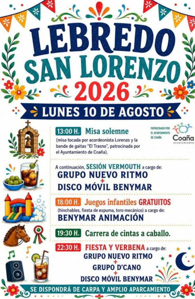 Fiestas de San Lorenzo 2026 en Lebredo