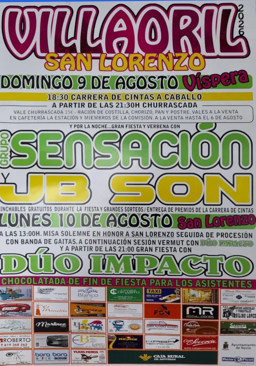 Fiestas de San Lorenzo 2026 en Villaoril