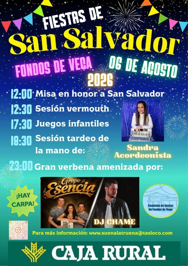 Fiestas de San Salvador 2026 en Fondos de Vega