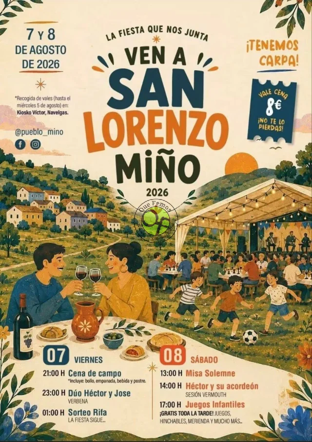 Fiesta de San Lorenzo 2026 en Miño