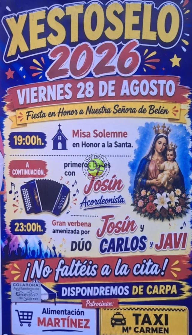 Fiesta de Nuestra Señora de Belén 2026 en Xestoselo