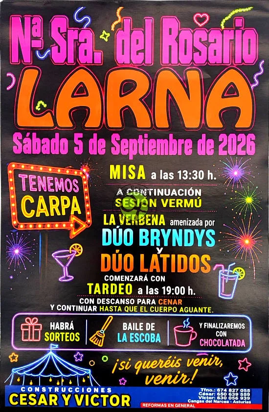 Fiestas del Rosario 2026 en Larna