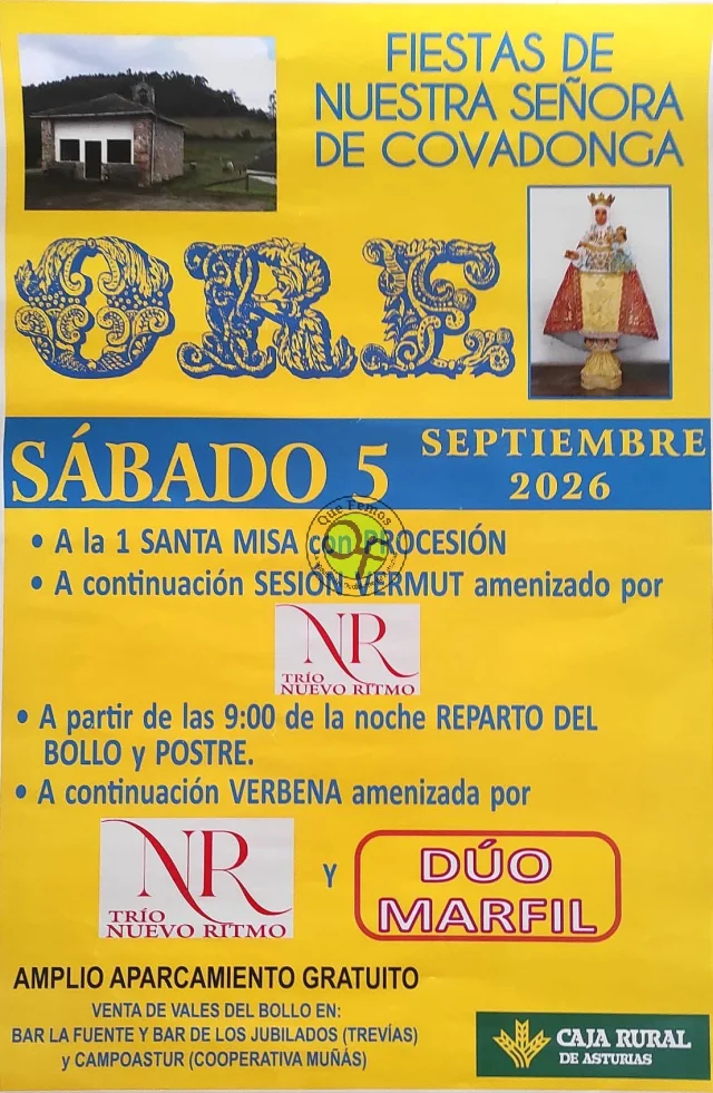 Fiestas de Nuestra Señora de Covadonga 2026 en Ore