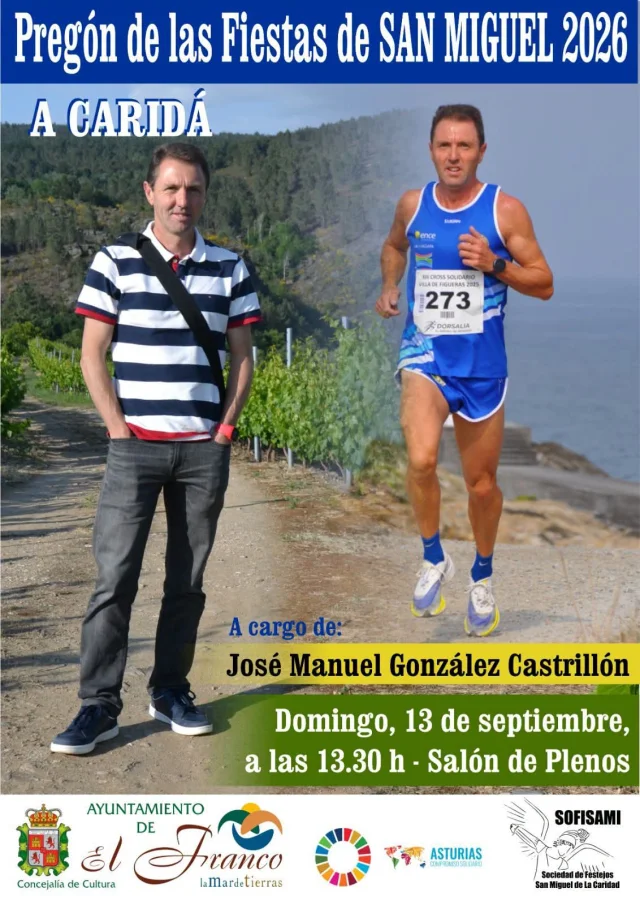 José Manuel González Castrillón será el pregonero de las Fiestas de San Miguel 2026 en A Caridá