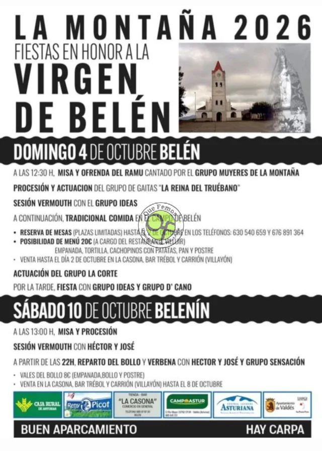 Fiestas de la Virgen de Belén 2026 en La Montaña