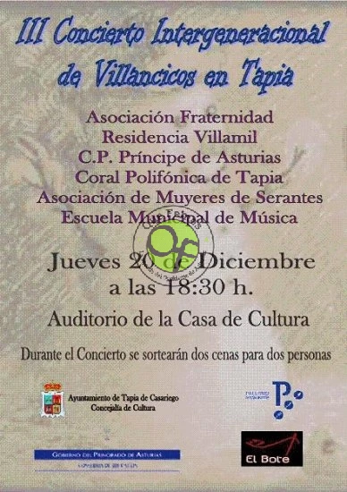 III Concierto Intergeneracional de Villancicos en Tapia