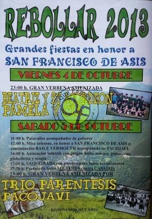 Fiestas en honor a San Francisco de Asis en Rebollar 2013