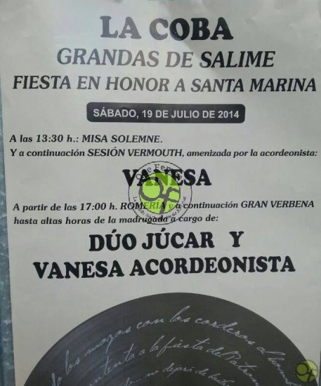 Fiesta en honor a Santa Marina 2014 en La Coba